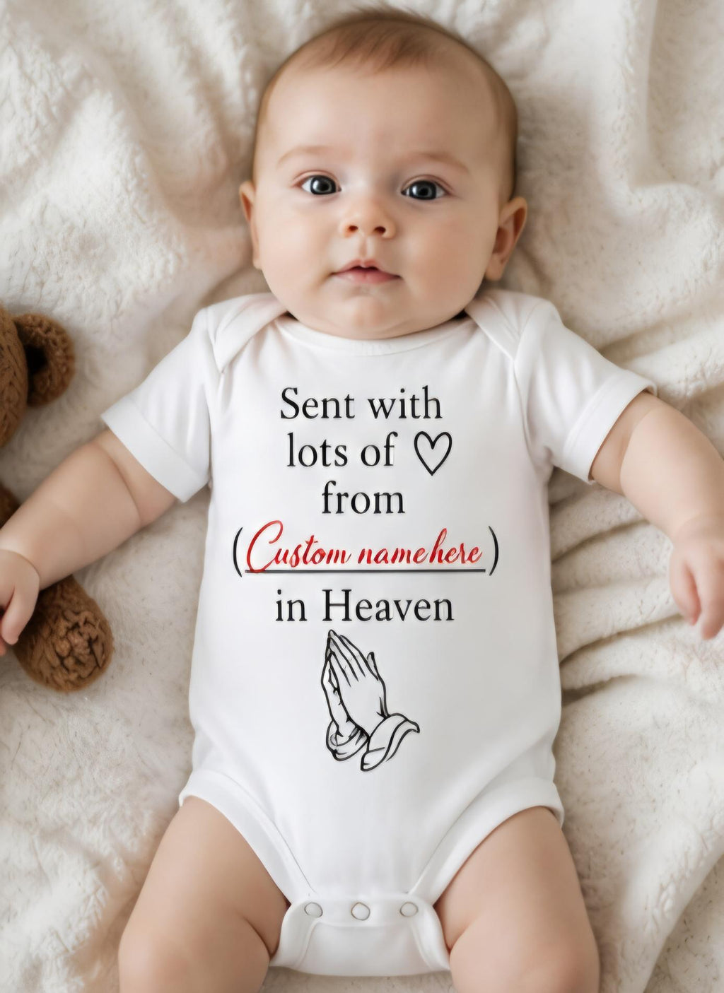 Custom Baby Onesie From Heaven, Memorial Baby Bodysuit, Personalized Infant Outfit, Angel Baby Gift, Remembrance Newborn Clothes