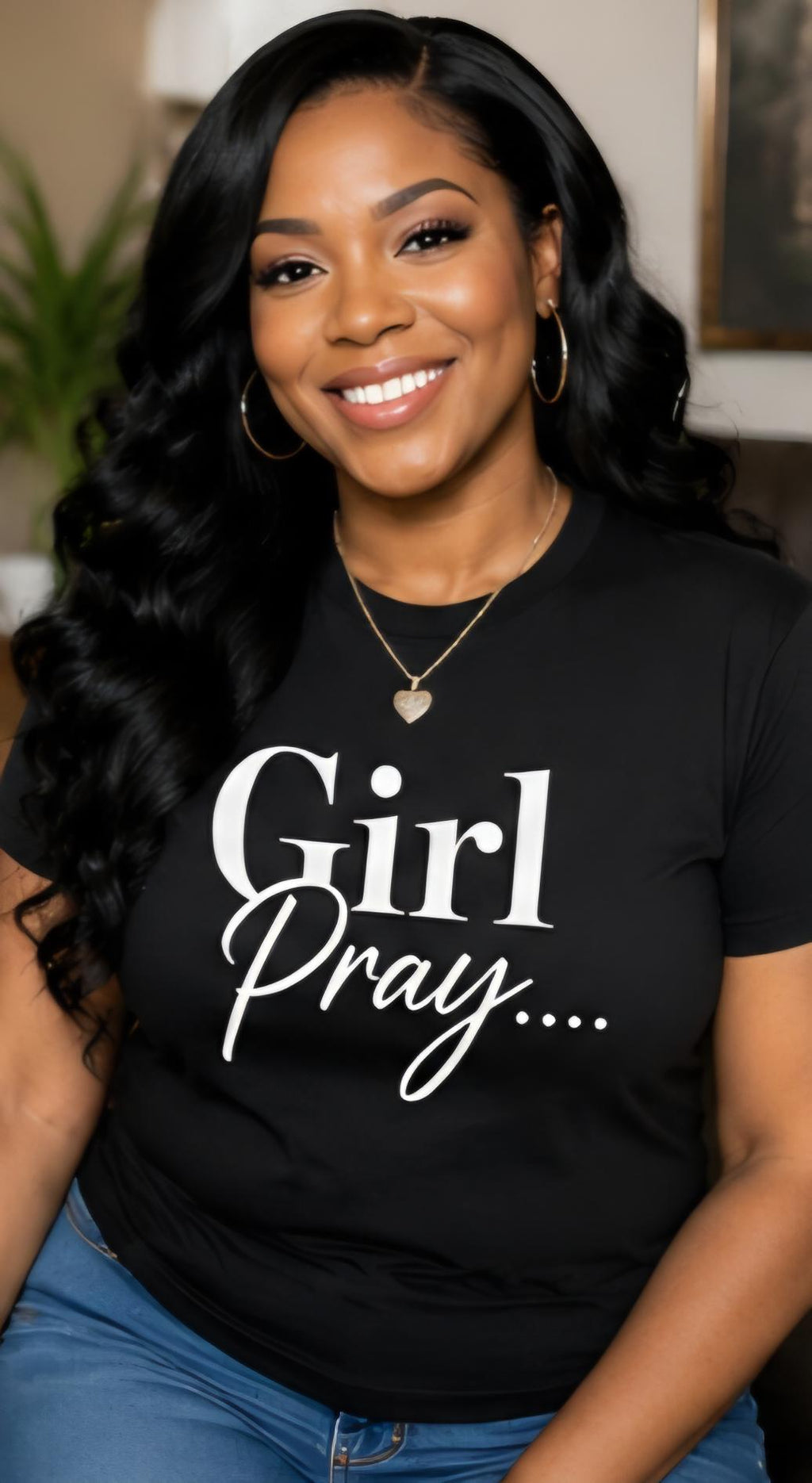 Girl Pray Christian Shirt, Faith Based Womens Tee, Inspirational Black Woman Shirt, Religious Graphic Tee, Church Shirt, Motivational Appare