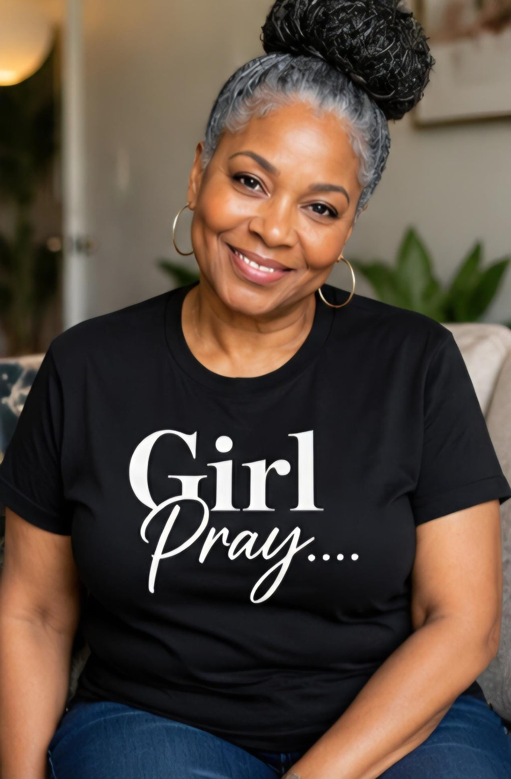 Girl Pray Christian Shirt, Faith Based Womens Tee, Inspirational Black Woman Shirt, Religious Graphic Tee, Church Shirt, Motivational Appare