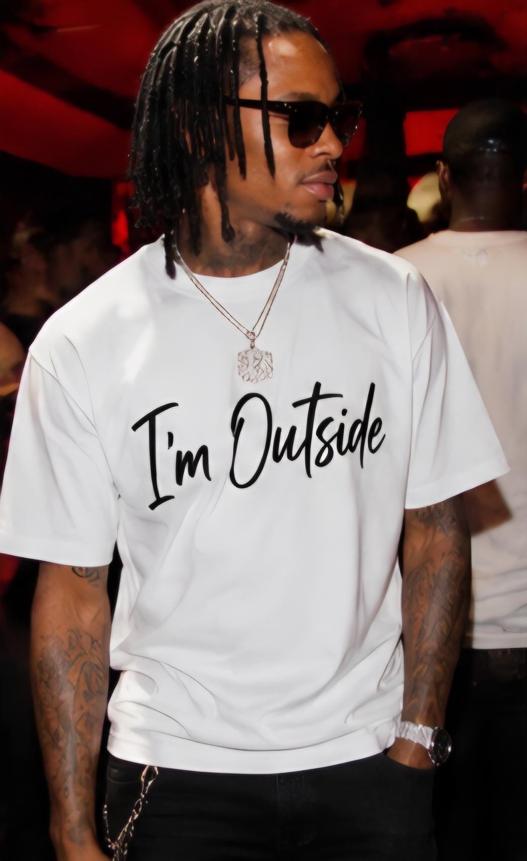 I’m Outside” Streetwear T-Shirt | Viral Party Tee | Trendy Urban Graphic Shirt | Unisex Club & Nightlife Fashion