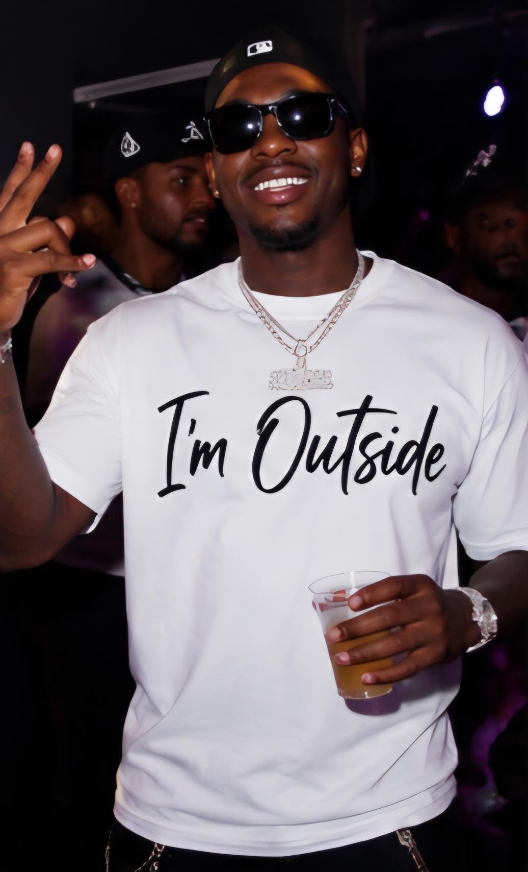 I’m Outside” Streetwear T-Shirt | Viral Party Tee | Trendy Urban Graphic Shirt | Unisex Club & Nightlife Fashion