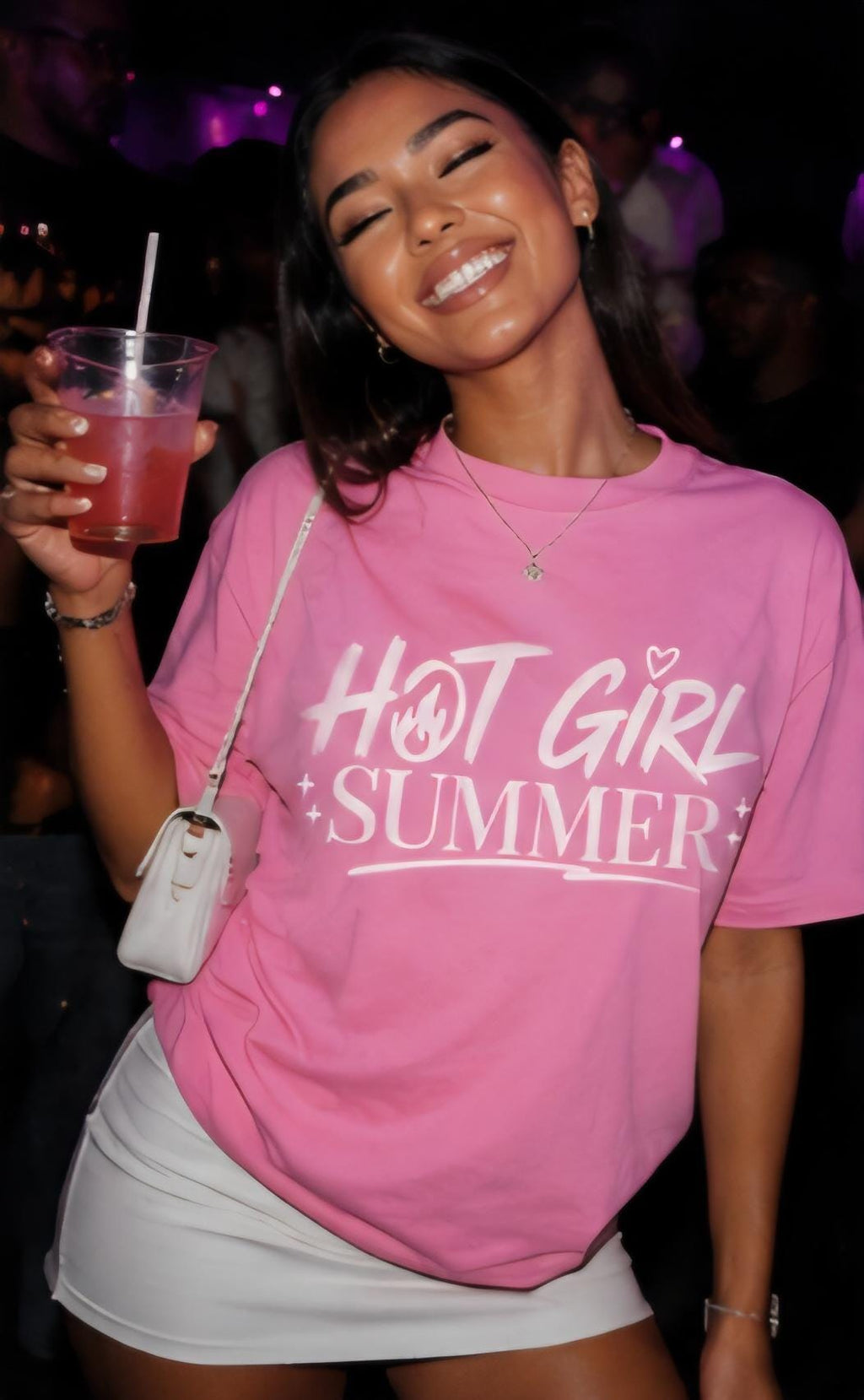 Hot Girl Summer Pink Graphic T-Shirt | Trendy Girls Trip Tee | Cute Summer Party Shirt | Women’s Streetwear Fashion