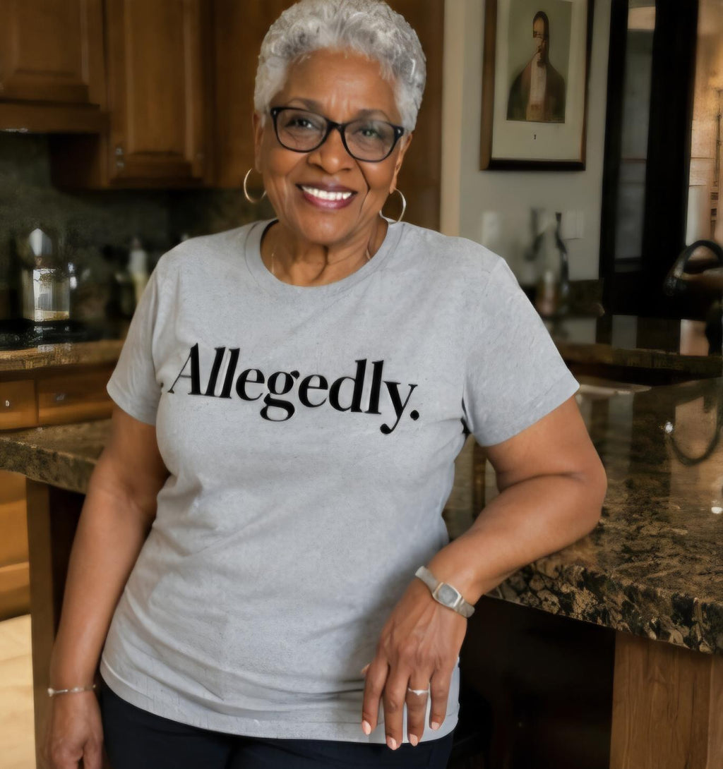 Allegedly funny shirt sarcastic graphic tee petty humor shirt minimalist statement tee unisex funny tshirt