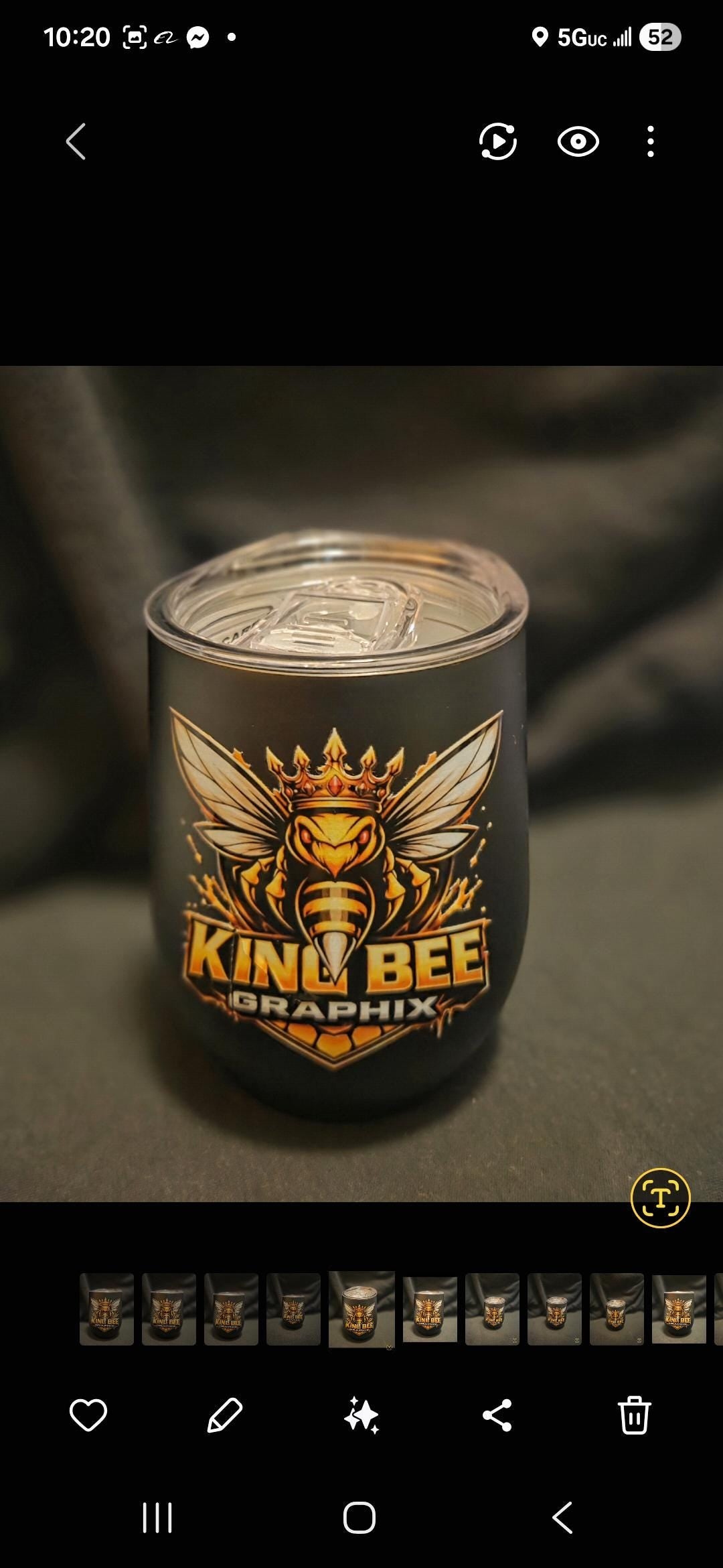 King Bee Graphix Premium Wine Tumbler | Black Matte Stainless Steel Cup | Luxury Bee Drinkware | Custom Engraved Style Tumbler