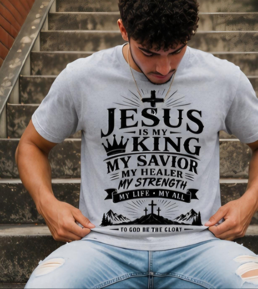 Jesus is my king shirt, Christian tshirt, faith based shirt, religious tee, Jesus shirt, Christian apparel, worship shirt, church shirt, ins