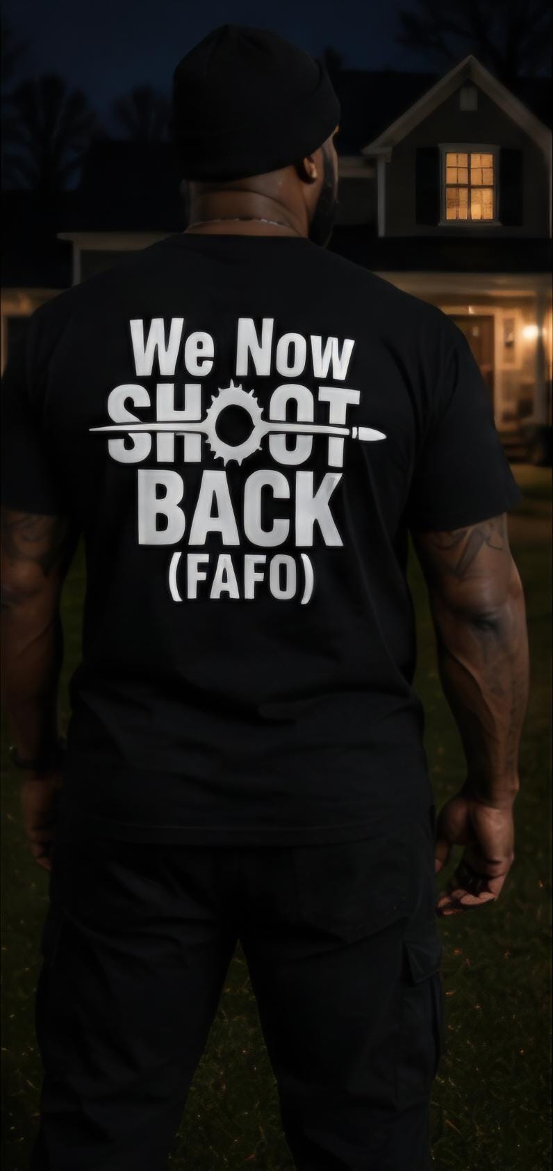We Now Shoot Back FAFO Black Graphic Tee Statement Shirt