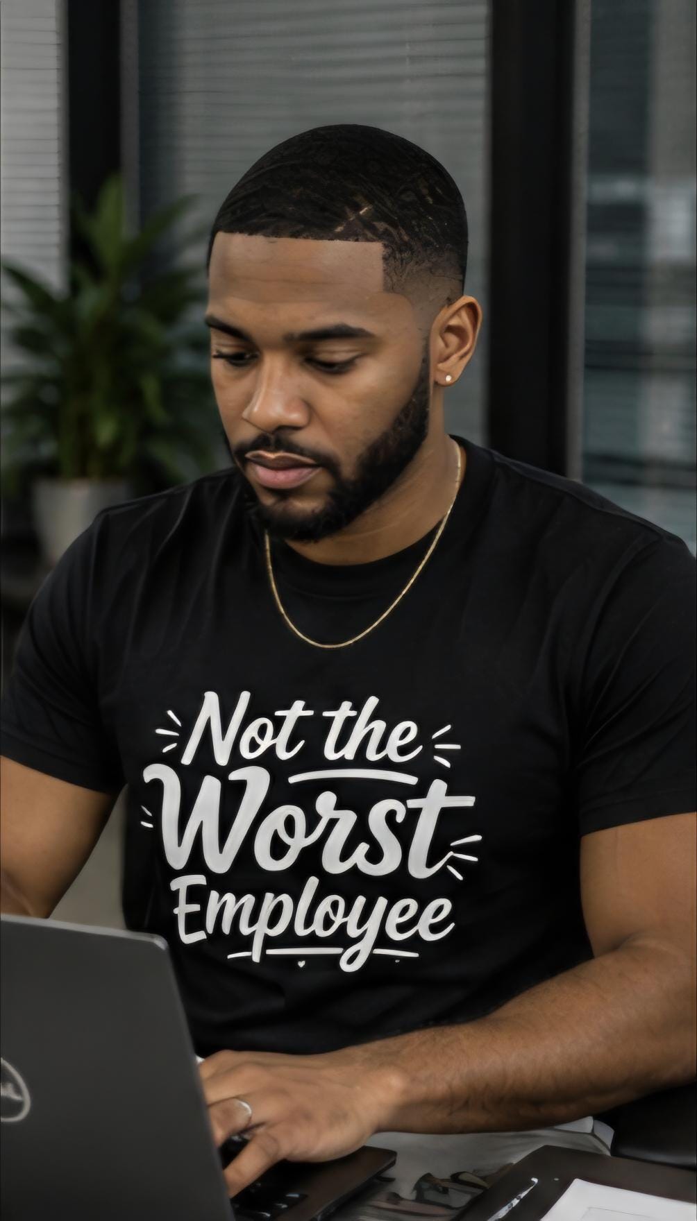 Not The Worst Employee T-Shirt – Funny Work Shirt – Office Humor Tee – Coworker Gift – Black Graphic Tee – Employee Appreciation Joke Shirt