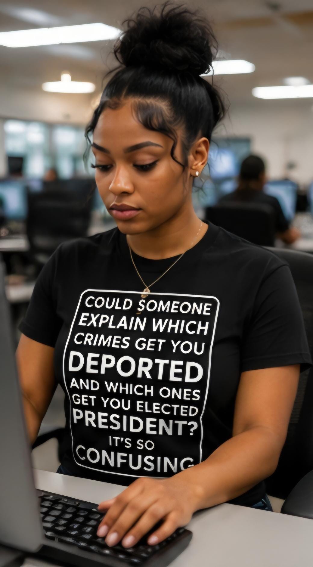 Could Someone Explain… Funny Political Humor T-Shirt – Statement Graphic Tee – Conversation Starter Shirt – Black Tee with White Lettering