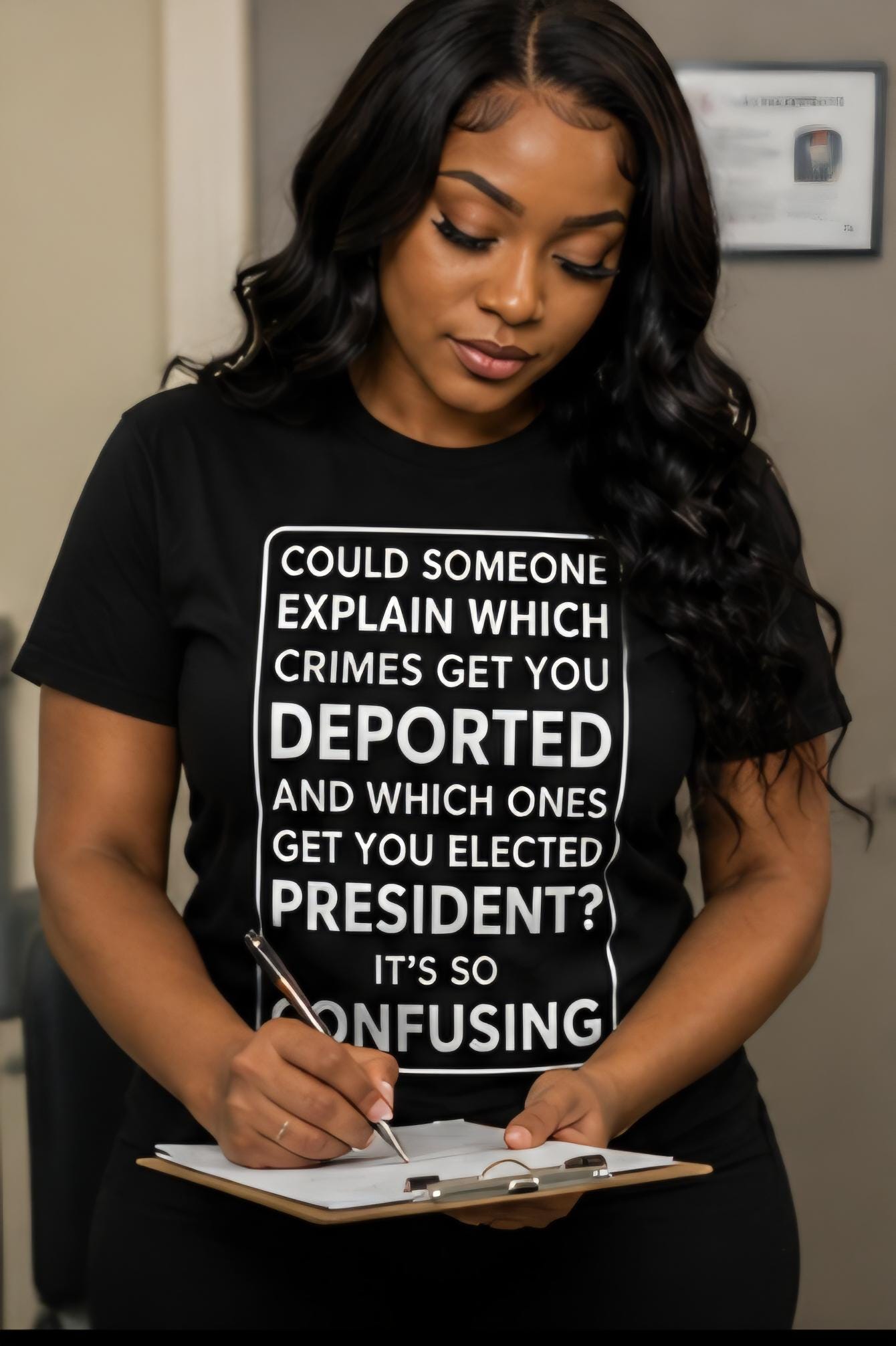 Could Someone Explain… Funny Political Humor T-Shirt – Statement Graphic Tee – Conversation Starter Shirt – Black Tee with White Lettering