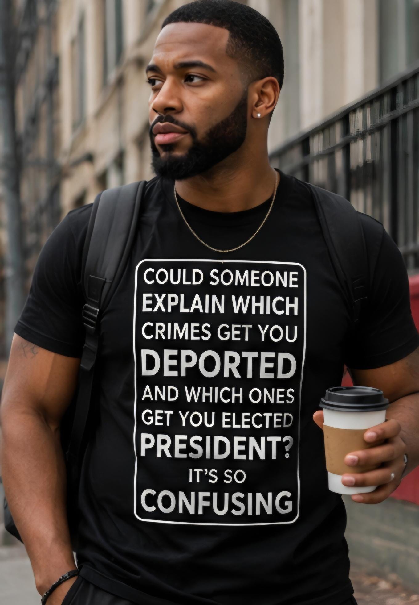 Could Someone Explain… Funny Political Humor T-Shirt – Statement Graphic Tee – Conversation Starter Shirt – Black Tee with White Lettering