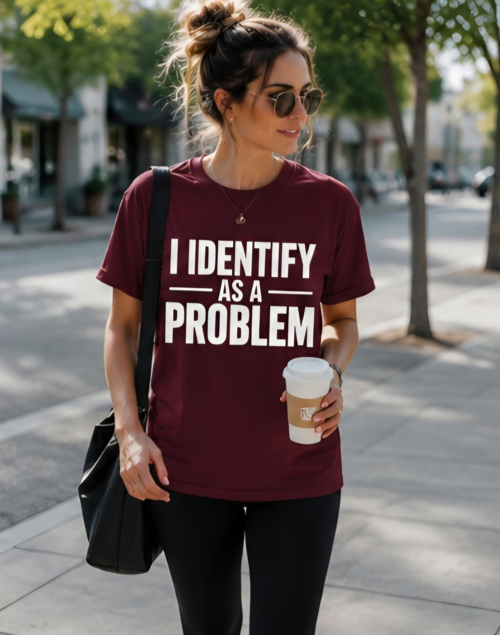 I IDENTIFY AS A PROBLEM Shirt | Funny Sarcastic T-Shirt | Statement Graphic Tee | Funny Personality Shirt | Adult Humor Tee | Unisex Shirt