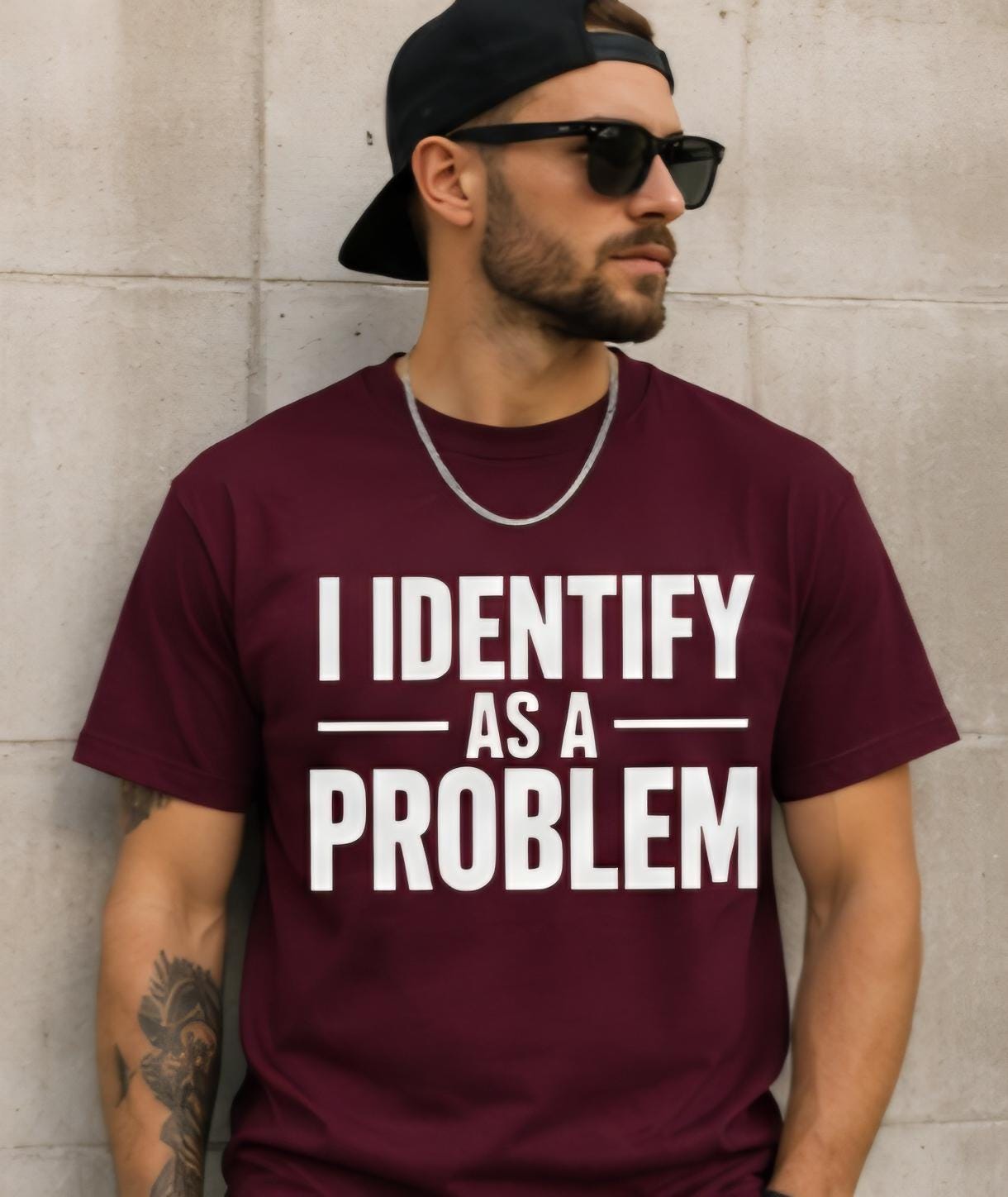 I IDENTIFY AS A PROBLEM Shirt | Funny Sarcastic T-Shirt | Statement Graphic Tee | Funny Personality Shirt | Adult Humor Tee | Unisex Shirt