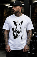 Rabbit With a Gun Shirt | Streetwear Graphic Tee | Urban Bunny Shirt | Black & White Graphic Tee | Killa Bee Apparel | Underground Fashion