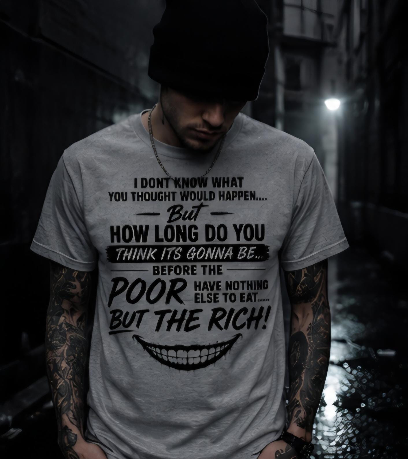 Goth Statement Shirt Alternative Streetwear Tee Dark Aesthetic Graphic Tshirt Social Commentary Shirt Unisex Gothic Fashion Top