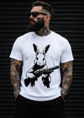 Rabbit With Shotgun Shirt | Streetwear Graphic Tee | Urban Bunny Shirt | Black & White Graphic Tee | Killa Bee Apparel | Streetwear Fashion