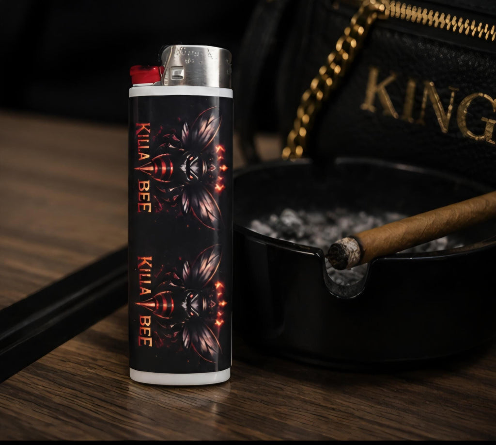Killa Bee Custom Lighter | Dark Streetwear Pocket Lighter | Red & Black Bee Lighter | Killa Bee Merch | Collectible Lighter | Hive Deals