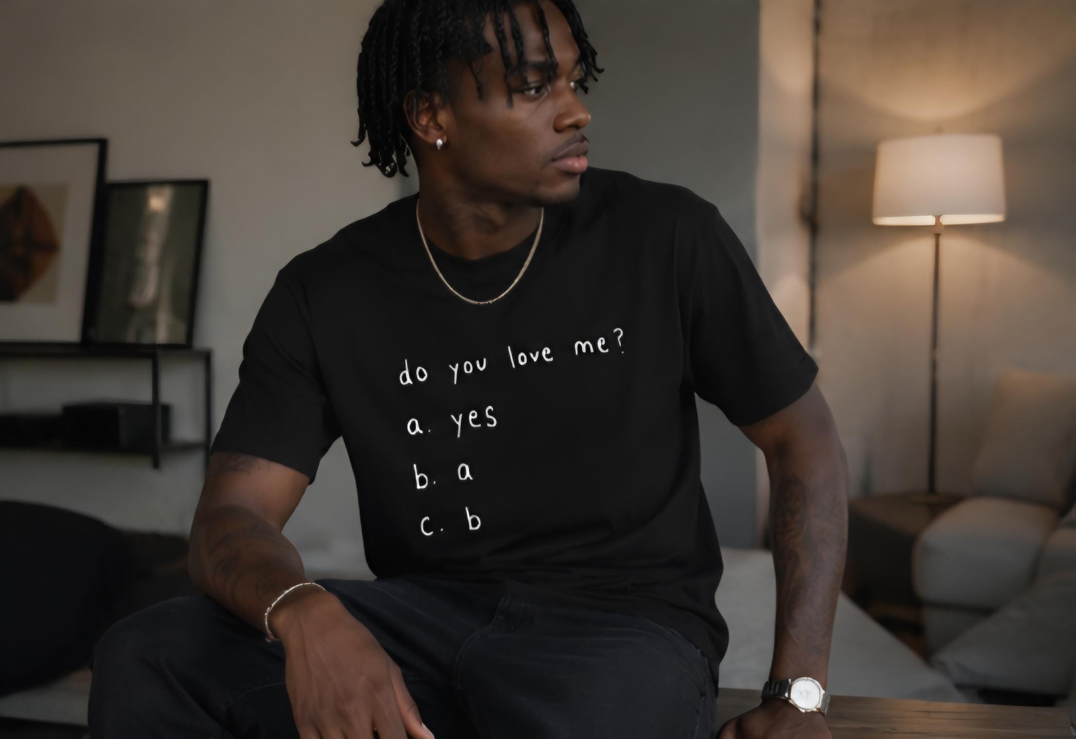 Funny Handwriting T-Shirt: "Do You Love Me?" Minimalist Humor Tee