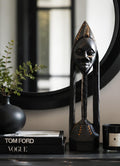 Authentic Hand Carved Ghana Wood Sculpture African Tribal Decor Statue