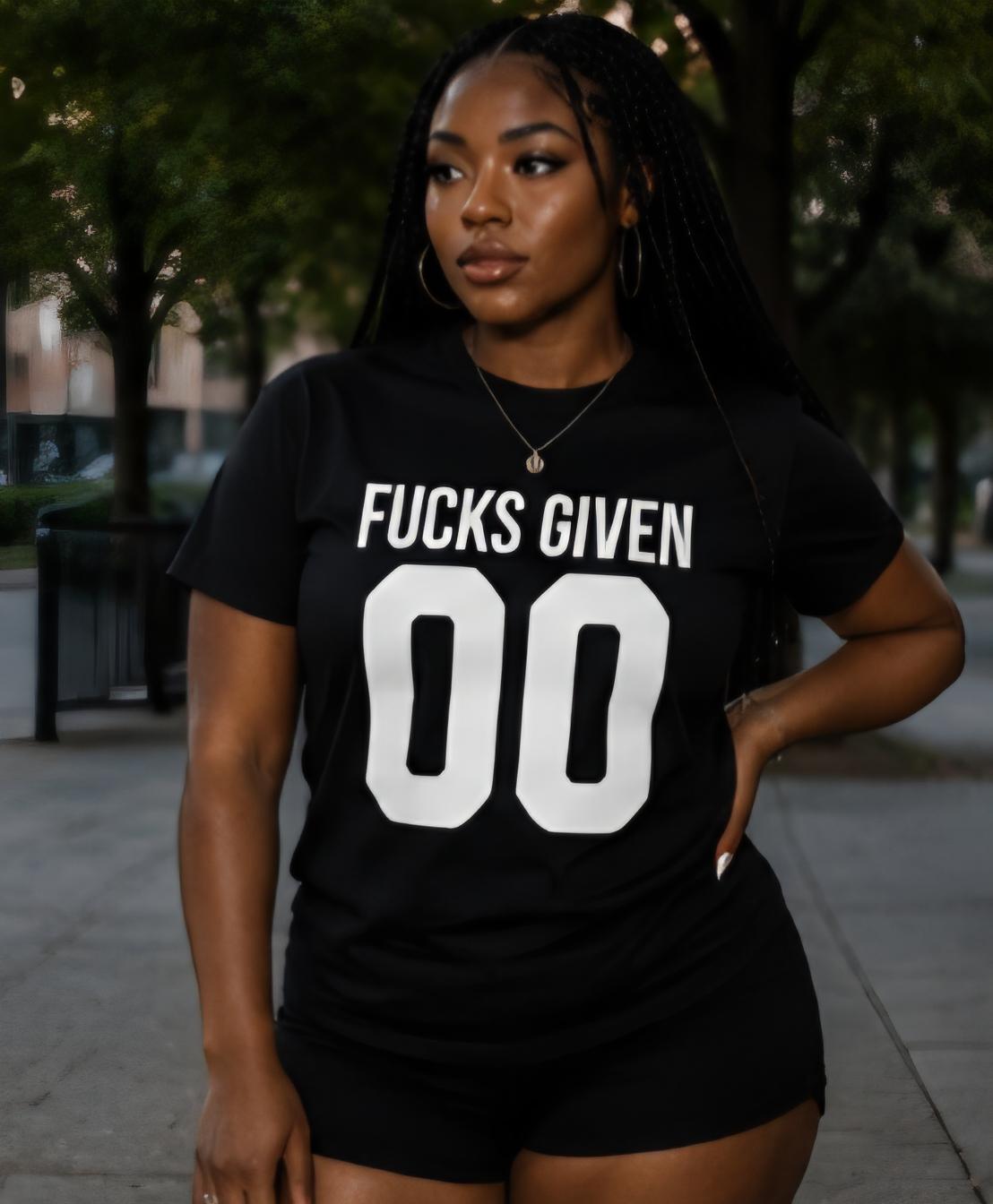 Fucks Given 00 Shirt Funny Graphic Tee Streetwear Unisex T Shirt Sarcastic Statement Shirt Trendy Casual Apparel Gift for Him Her
