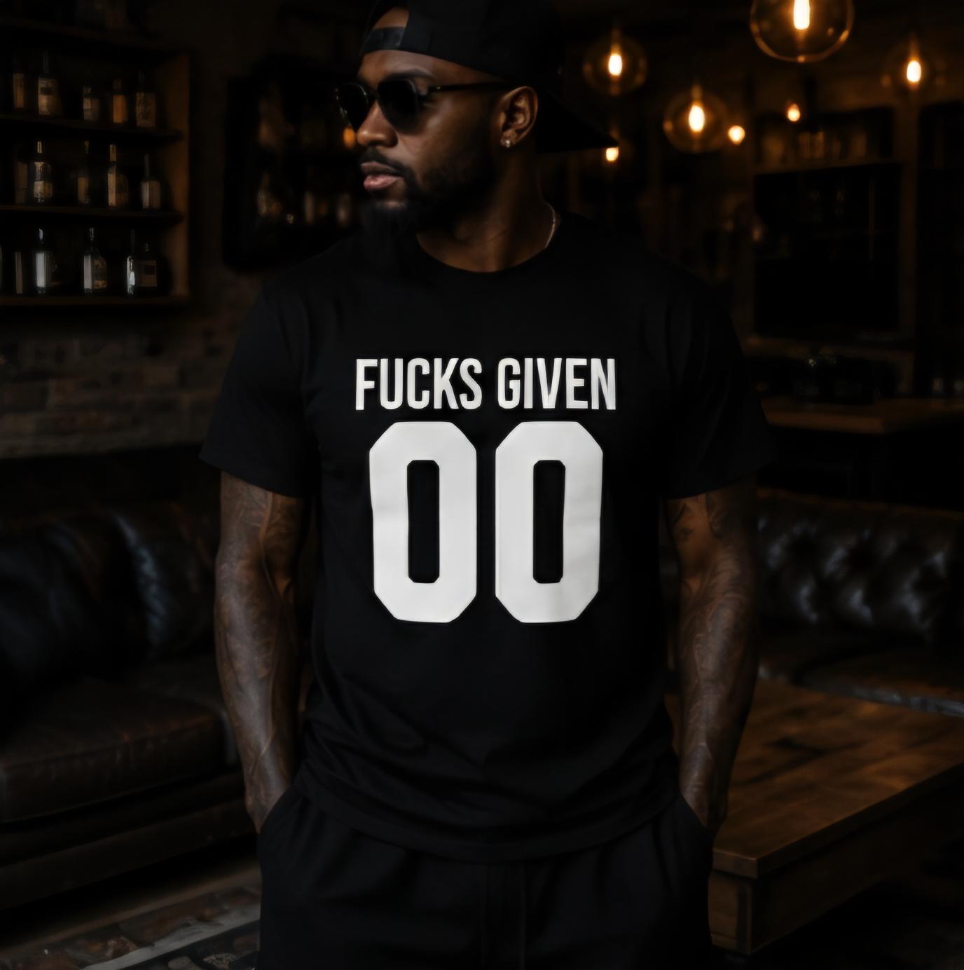 Fucks Given 00 Shirt Funny Graphic Tee Streetwear Unisex T Shirt Sarcastic Statement Shirt Trendy Casual Apparel Gift for Him Her