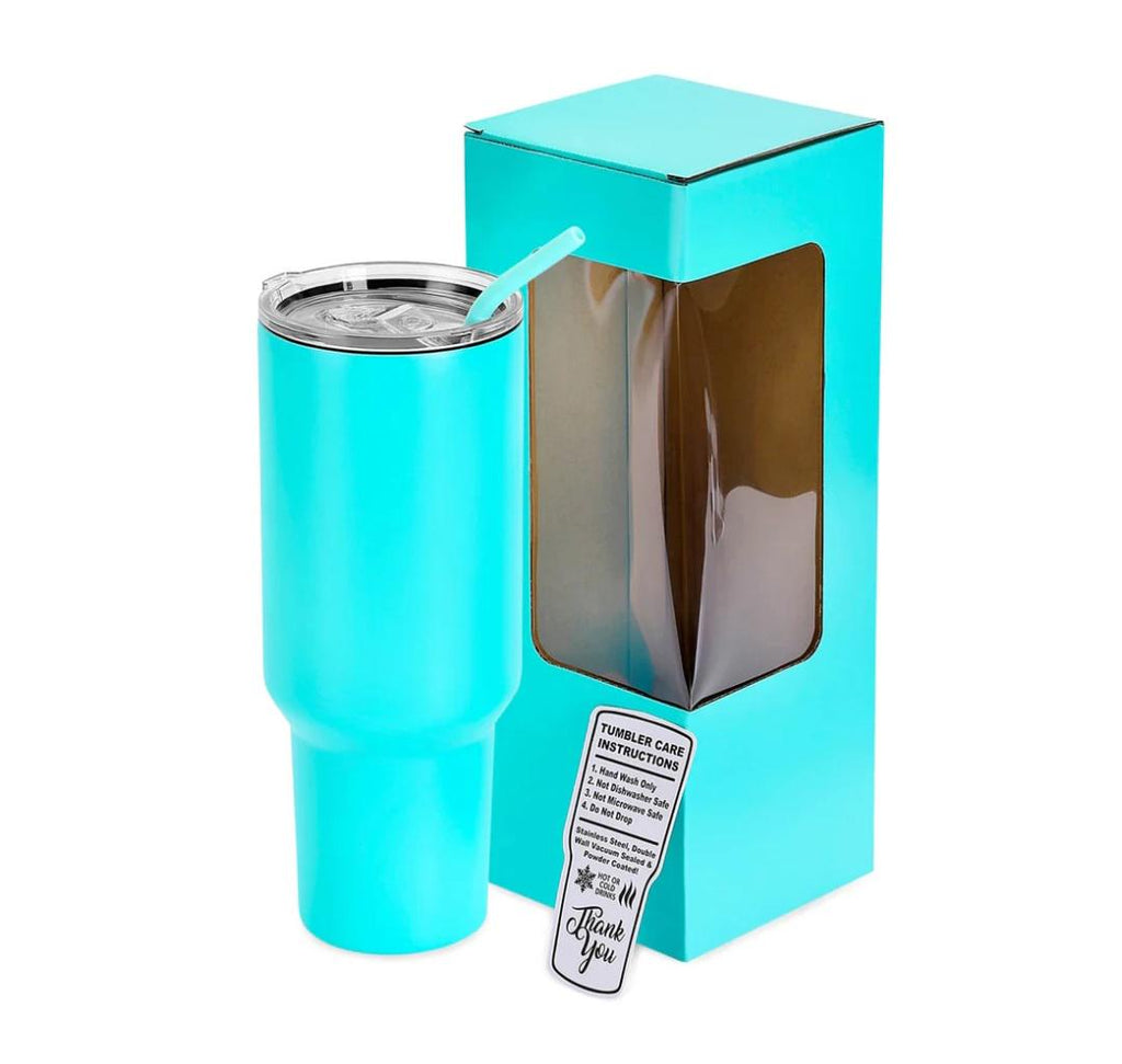 Teal 40 OZ Bee Tumbler Custom Engraved Optional Twist On Handle  Laser  Ready Powder  Coasted Tumbler