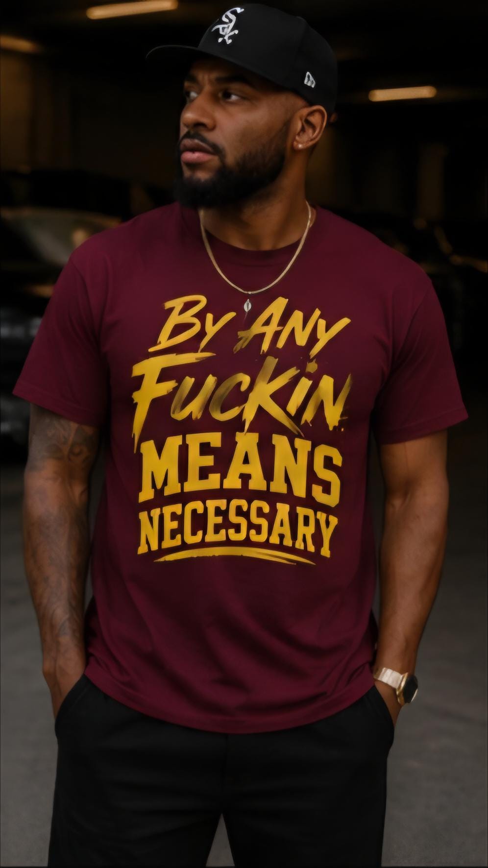 By Any Fuckin Means Necessary T-Shirt | Motivational Streetwear Tee | Hustle Mindset Graphic Shirt