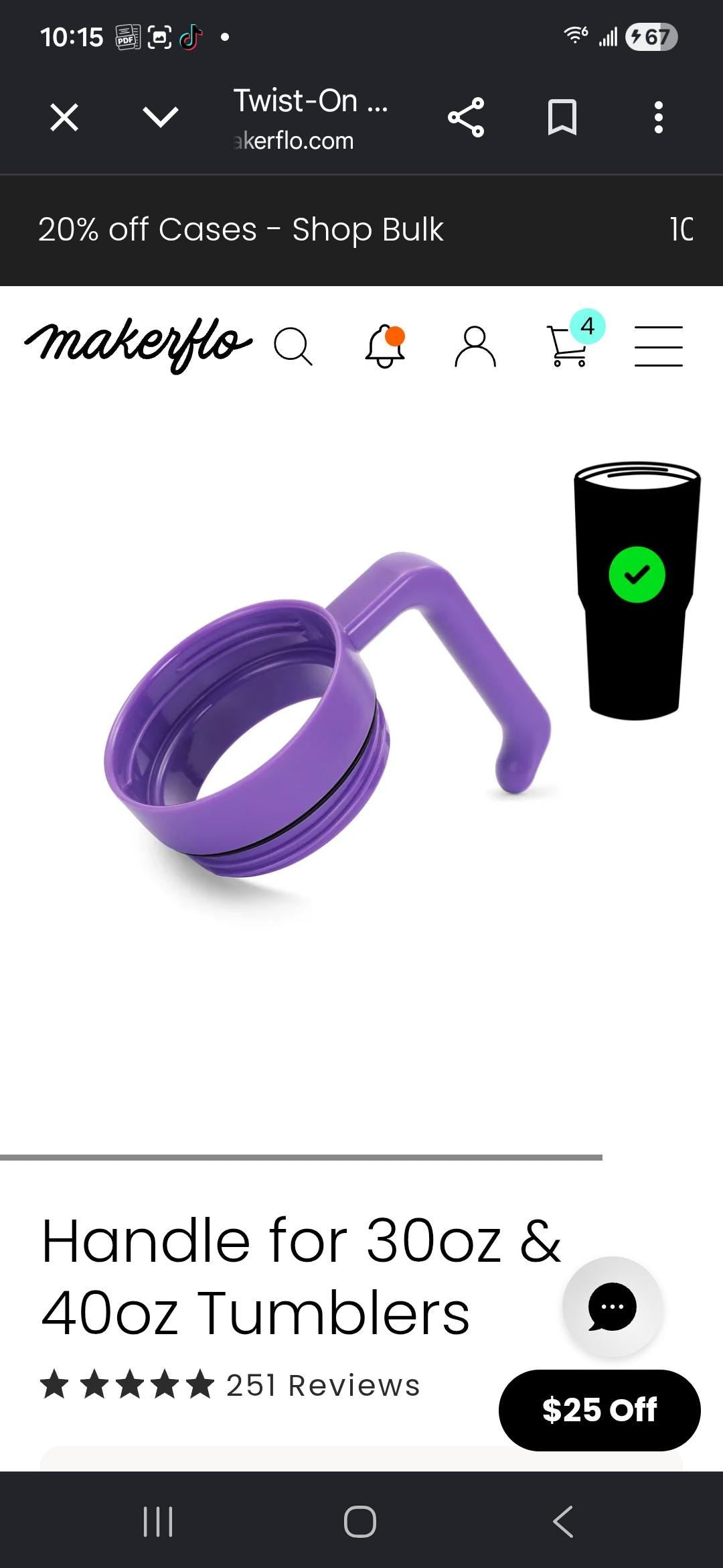 Purple 40 oz custom engraved tumbler with optional handle personalized laser engraved cup insulated stainless steel travel mug gift for her