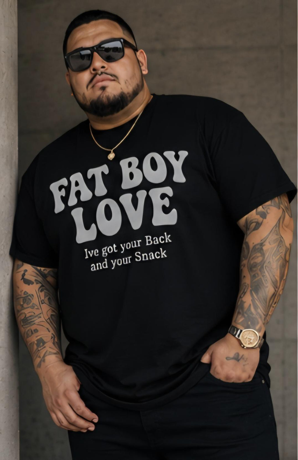 Fat Boy Love Shirt | I've Got Your Back and Snack Tee | Body Positive Humor