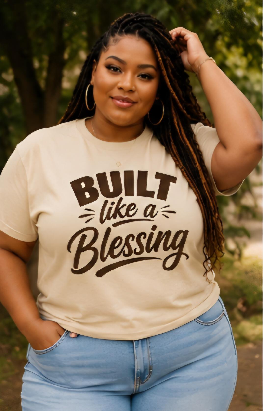 Built Like a Blessing Shirt | Faith Based Curvy Girl Tee | Body Positive Inspirational T-Shirt