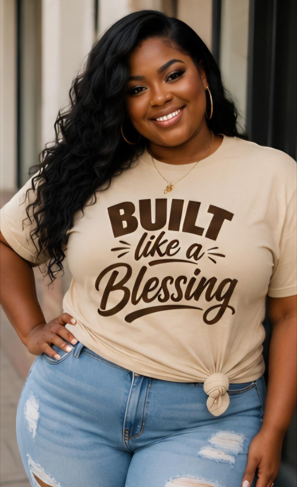 Built Like a Blessing Shirt | Faith Based Curvy Girl Tee | Body Positive Inspirational T-Shirt
