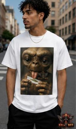 Alien Graphic T-Shirt: ET Inspired Streetwear, Sci-Fi Humor Tee