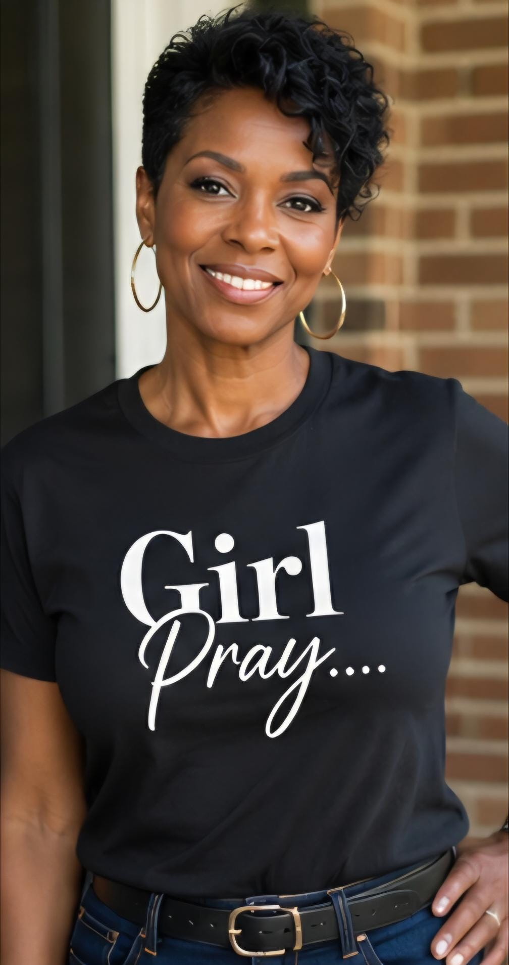 Girl Pray Christian Shirt, Faith Based Womens Tee, Inspirational Black Woman Shirt, Religious Graphic Tee, Church Shirt, Motivational Appare