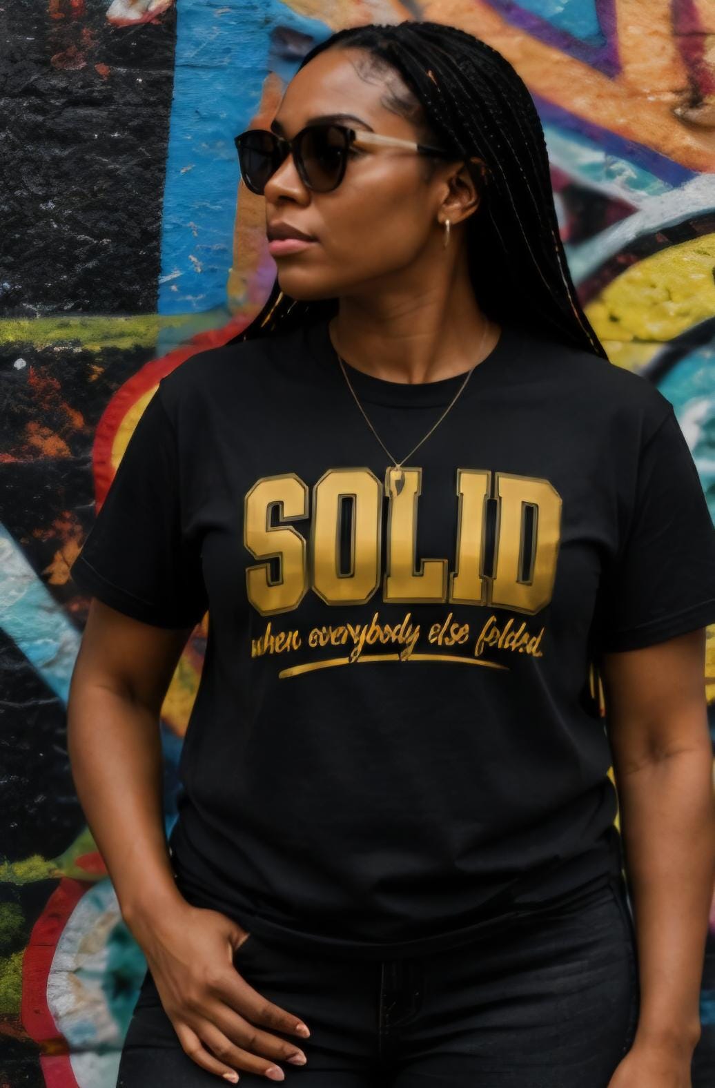 Solid When Everybody Else Folded Shirt | Metallic Gold Vinyl Graphic Tee
