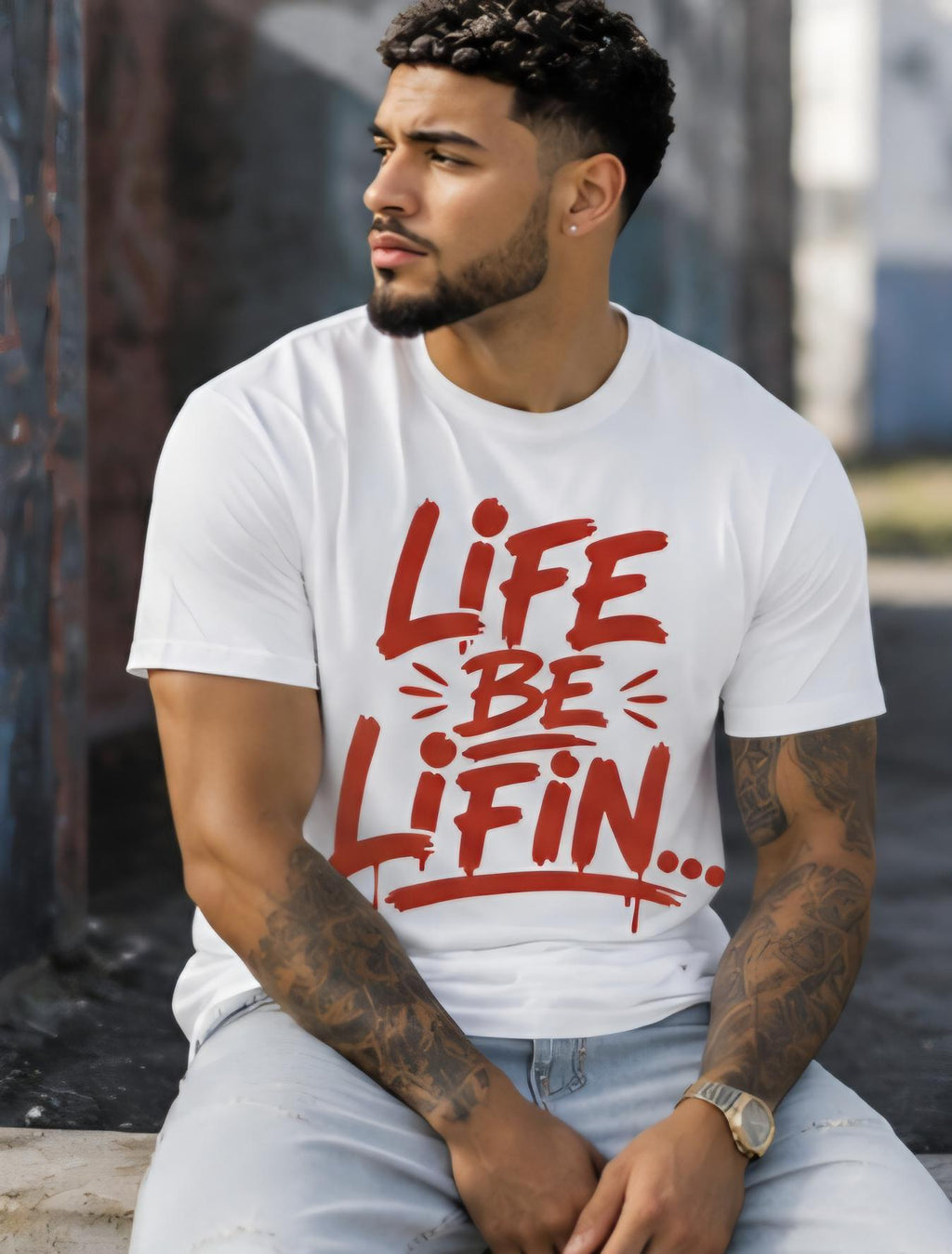 Life Be Lifin Graphic T Shirt, Motivational Streetwear Tee, Urban Fashion Statement Shirt