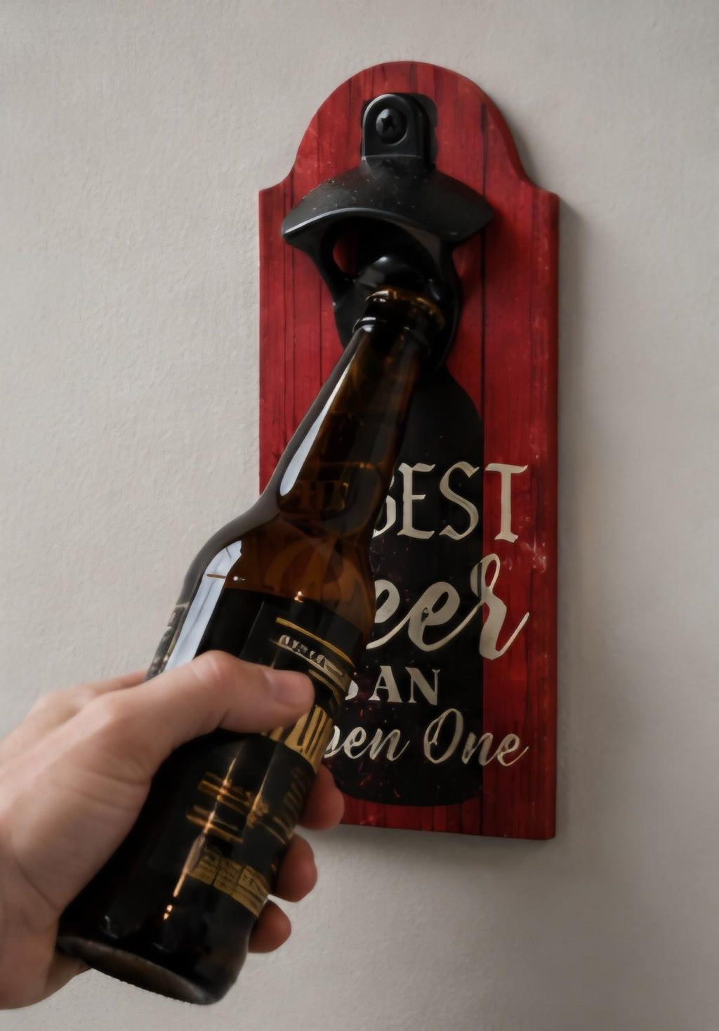 Rustic Beer Bottle Opener Sign, Man Cave Bar Decor, Wood Plaque