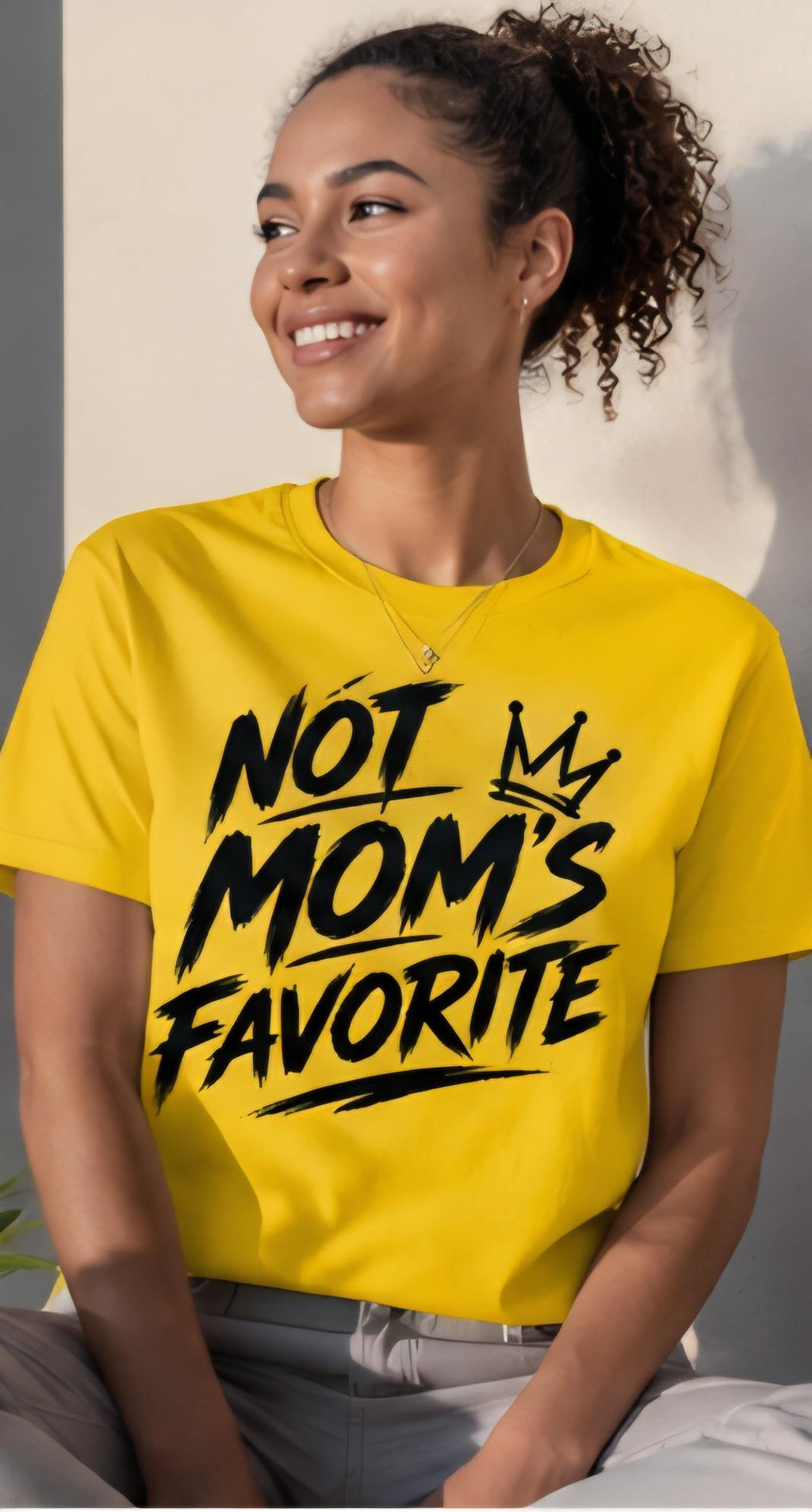 Not Moms Favorite Funny Graphic T Shirt Unisex Tee Funny Sarcastic Shirt Streetwear Style Humor Shirt Gift for Him or Her