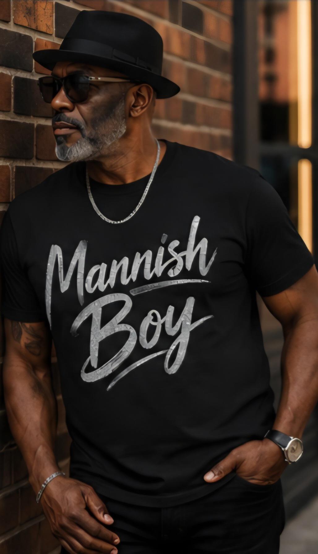Mannish Boy Shirt Blues Inspired Graphic Tee Silver Glitter Vinyl Black T Shirt Classic Soul Style Shirt for Men