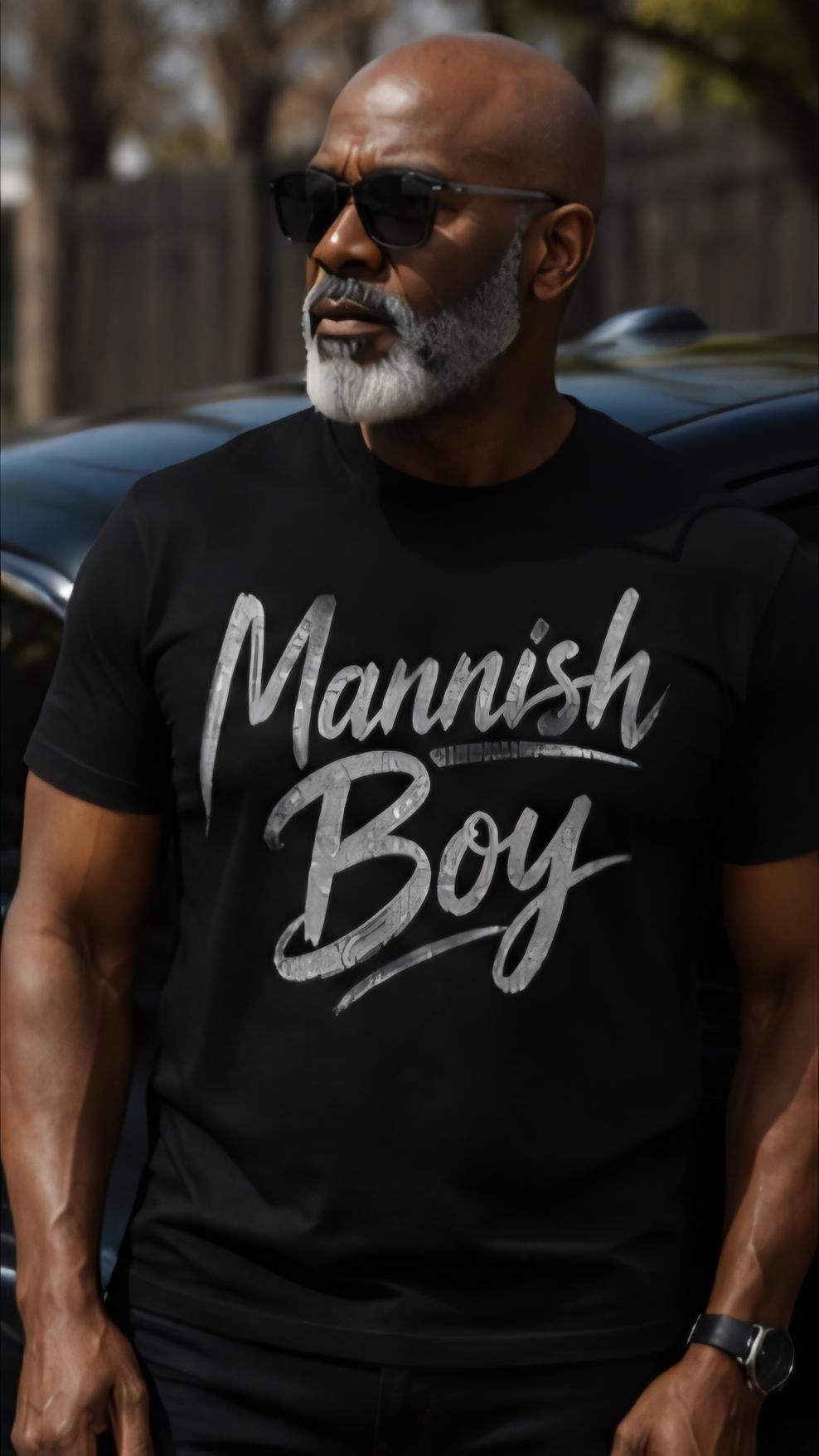 Mannish Boy Shirt Blues Inspired Graphic Tee Silver Glitter Vinyl Black T Shirt Classic Soul Style Shirt for Men