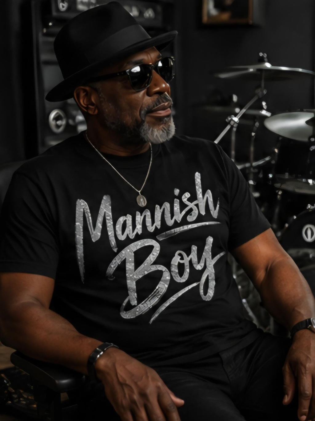 Mannish Boy Shirt Blues Inspired Graphic Tee Silver Glitter Vinyl Black T Shirt Classic Soul Style Shirt for Men