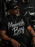 Mannish Boy Shirt Blues Inspired Graphic Tee Silver Glitter Vinyl Black T Shirt Classic Soul Style Shirt for Men