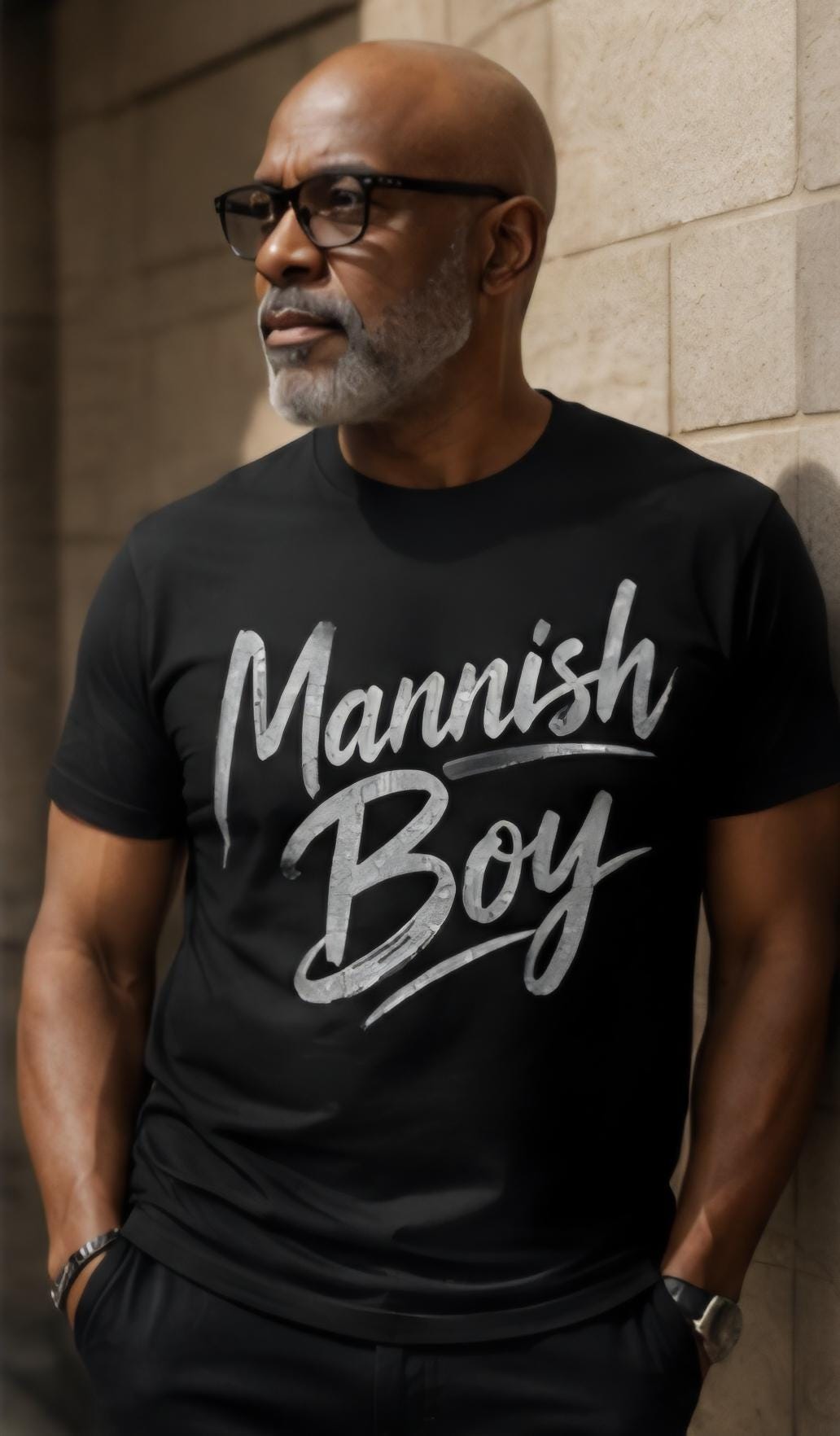 Mannish Boy Shirt Blues Inspired Graphic Tee Silver Glitter Vinyl Black T Shirt Classic Soul Style Shirt for Men