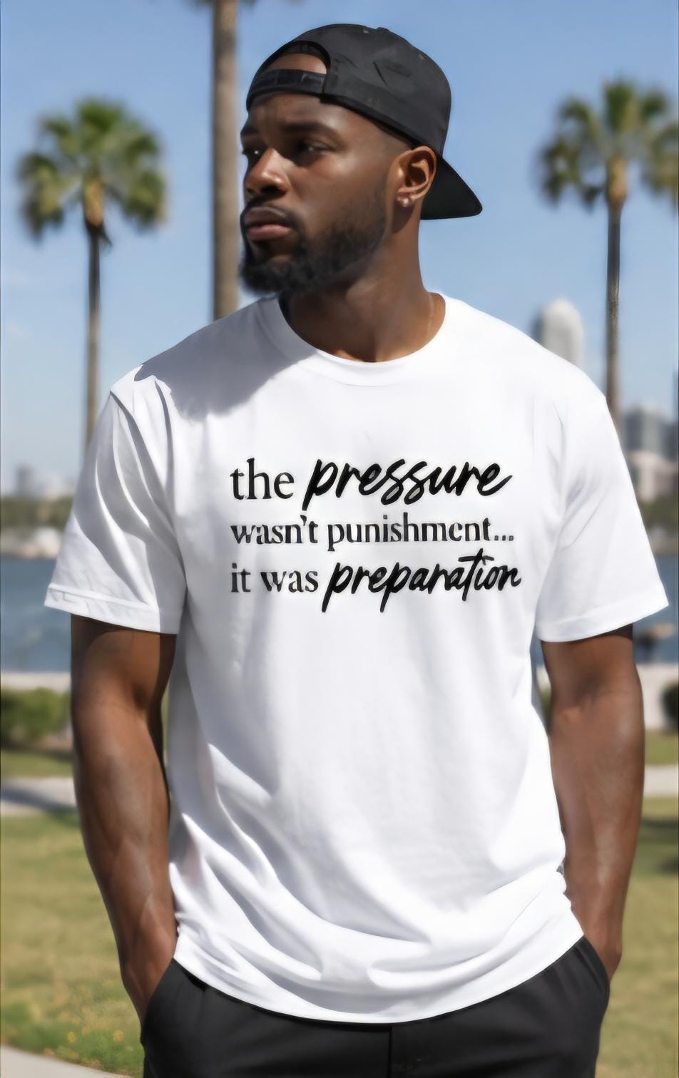 The Pressure Wasnt Punishment It Was Preparation Shirt Motivational Graphic Tee Inspirational Streetwear Faith Based Vinyl Style Shirt