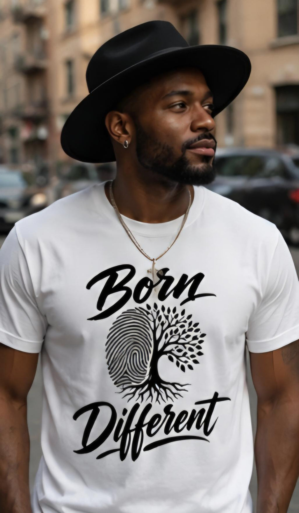 Born Different Fingerprint Tree Tee | Unisex Graphic Shirt, Motivational Apparel
