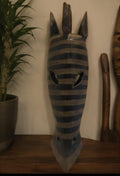 Hand Carved Wood Wall Art Tribal African Inspired Rustic Decor (18 x 5 inches)