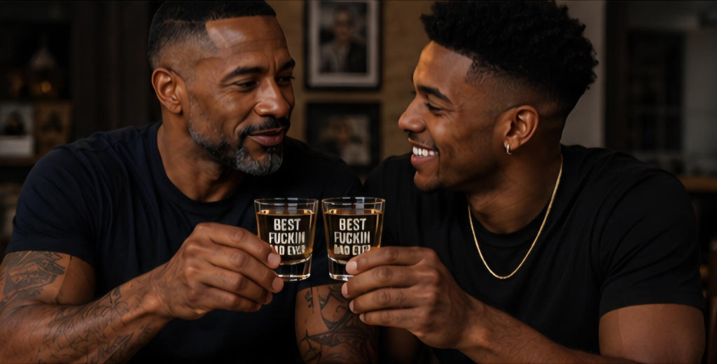 Best Fuckin Dad Ever – Engraved Shot Glasses – Father's Day Whiskey Gift Set
