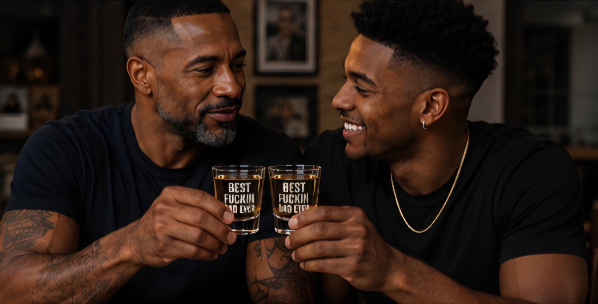 Best Fuckin Dad Ever – Engraved Shot Glasses – Father's Day Whiskey Gift Set