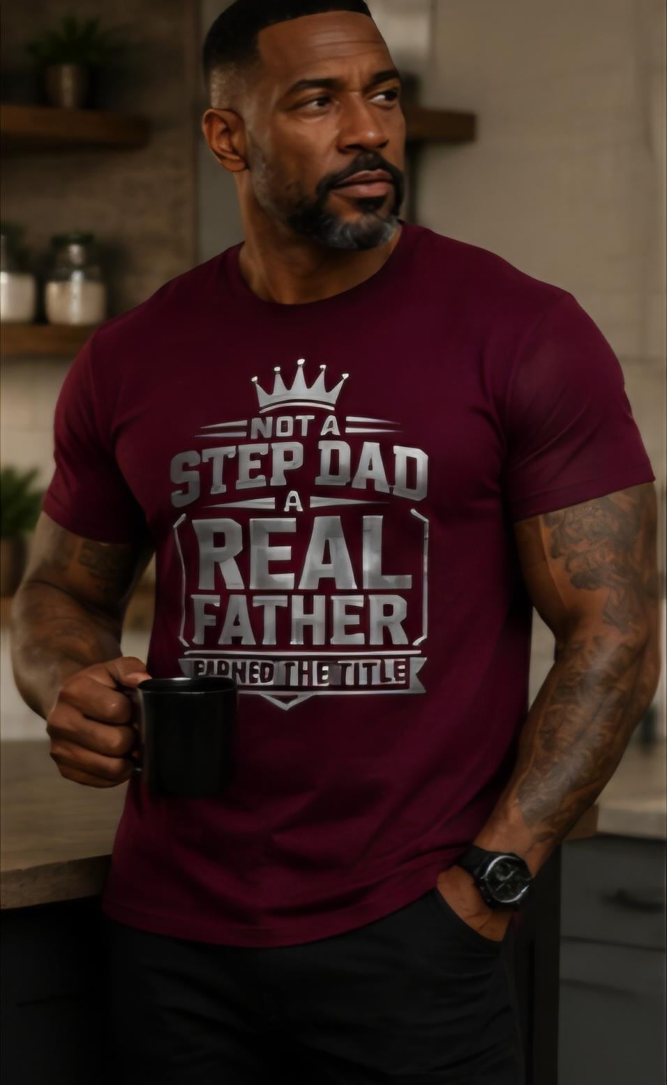 Not A Step Dad A Real Father Earned The Title Shirt, Bonus Dad Gift, Stepfather Appreciation Shirt, Father's Day Gift for Step Dad, Family S