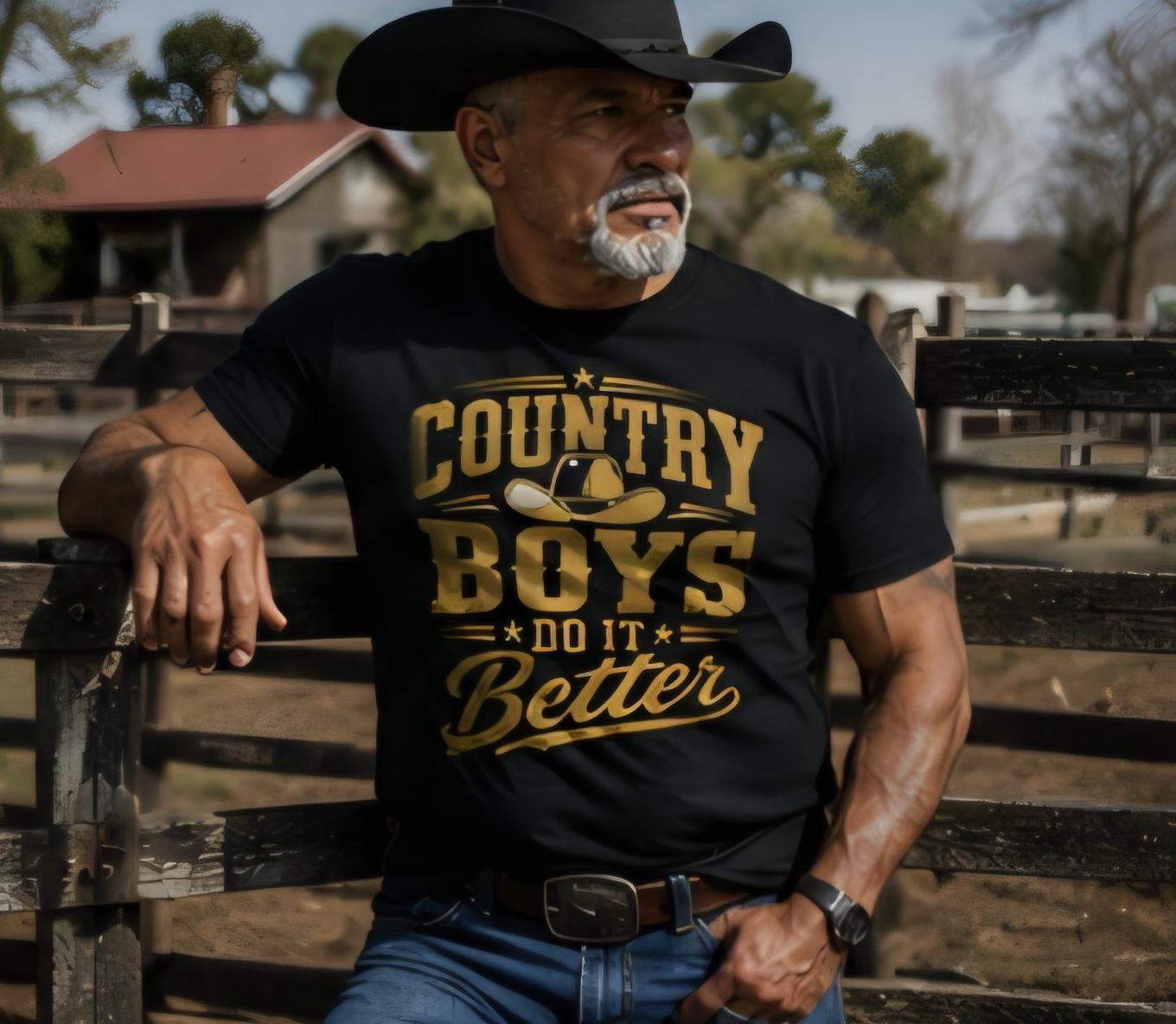 Country Boys Do It Better Shirt, Cowboy Graphic Tee, Western Country Shirt, Southern Lifestyle Tee, Ranch Life Shirt, Country Boy Gift