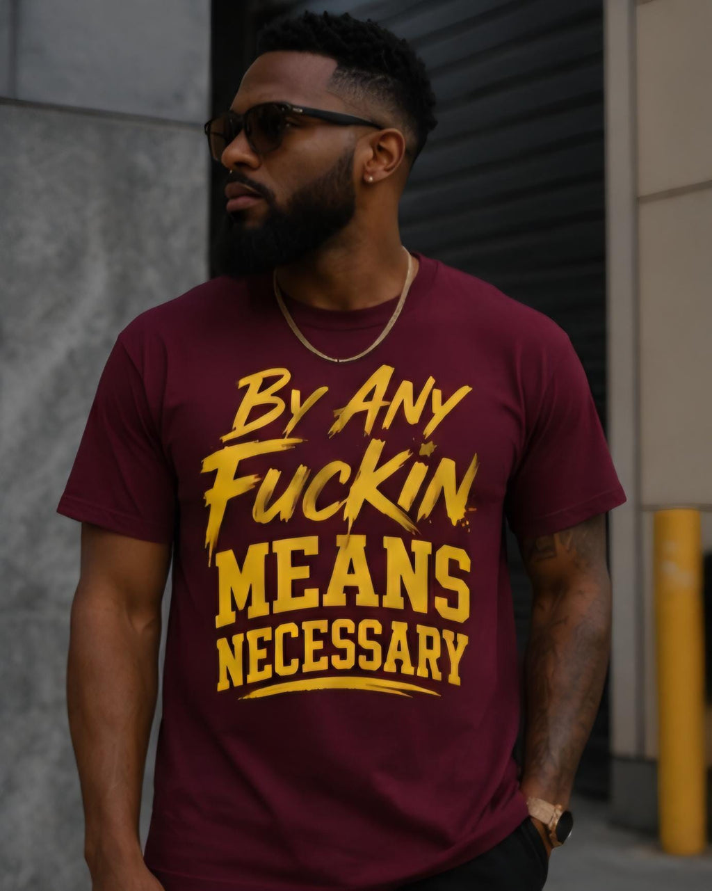 By Any Fuckin Means Necessary T-Shirt | Motivational Streetwear Tee | Hustle Mindset Graphic Shirt