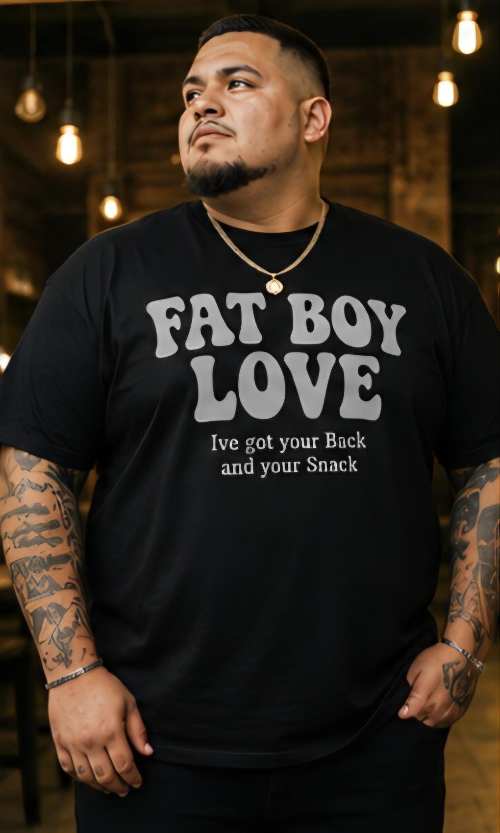 Fat Boy Love Shirt | I've Got Your Back and Snack Tee | Body Positive Humor